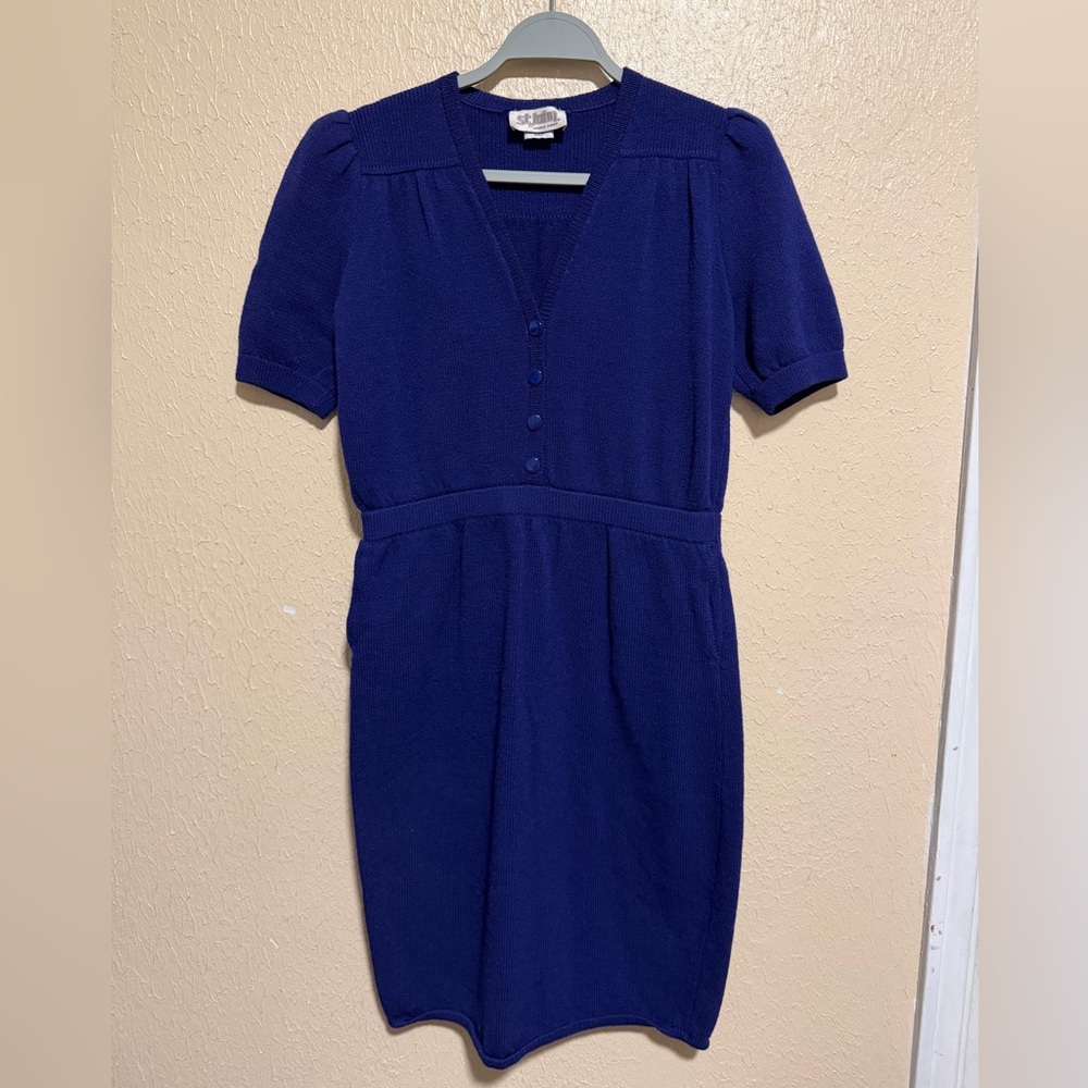 St. John Vintage 80’s Santana Knit Dress Size 10 Luxury Old Money Pockets
